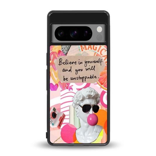 Unstoppable back phone cover | glass case for google pixel 8 pro