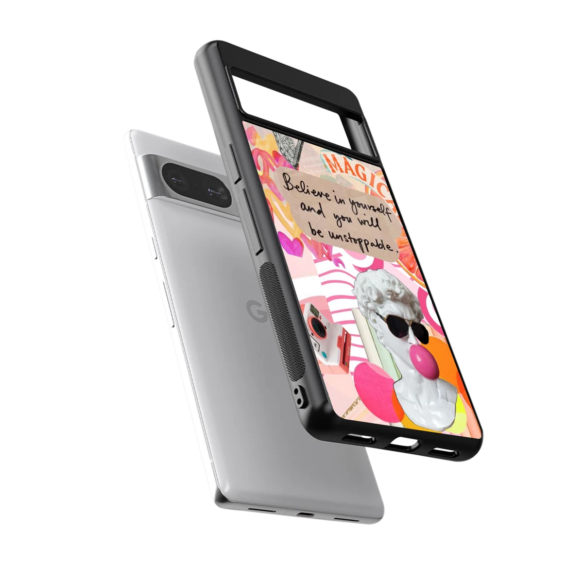 Unstoppable sleek google pixel 8 cover with tempered glass back and TPU edges