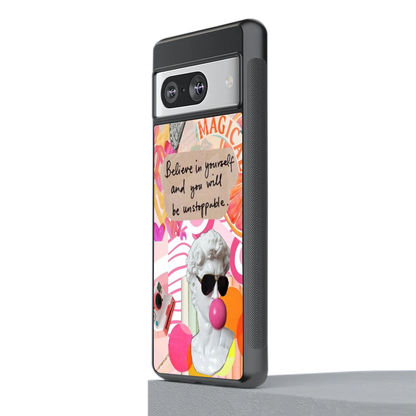 Unstoppable stylish phone case for google pixel 8 | glossy glass and slim fit