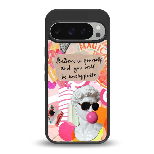 Unstoppable back phone cover | glass case for google pixel 9 pro