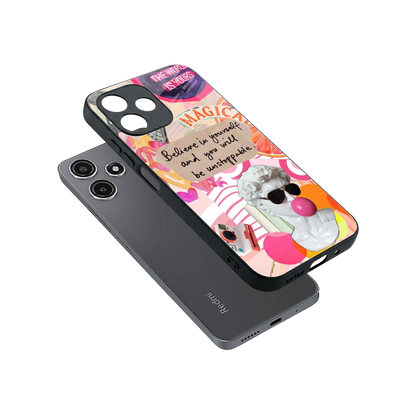 Unstoppable sleek redmi 12 5g cover with tempered glass back and TPU edges
