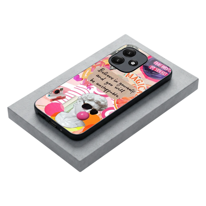 Unstoppable stylish phone case for redmi 12 5g | glossy glass and slim fit