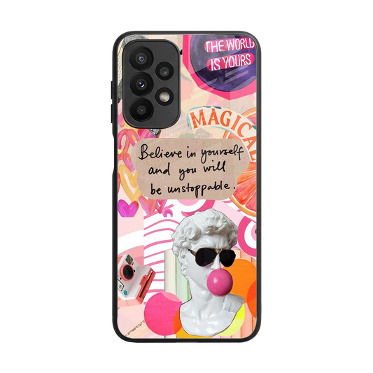 Unstoppable back phone cover | glass case for samsung galaxy a23