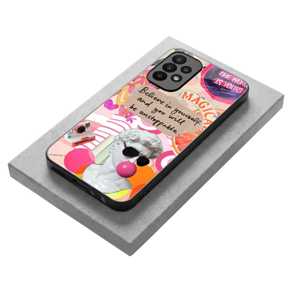 Unstoppable stylish phone case for samsung galaxy a23 | glossy glass and slim fit