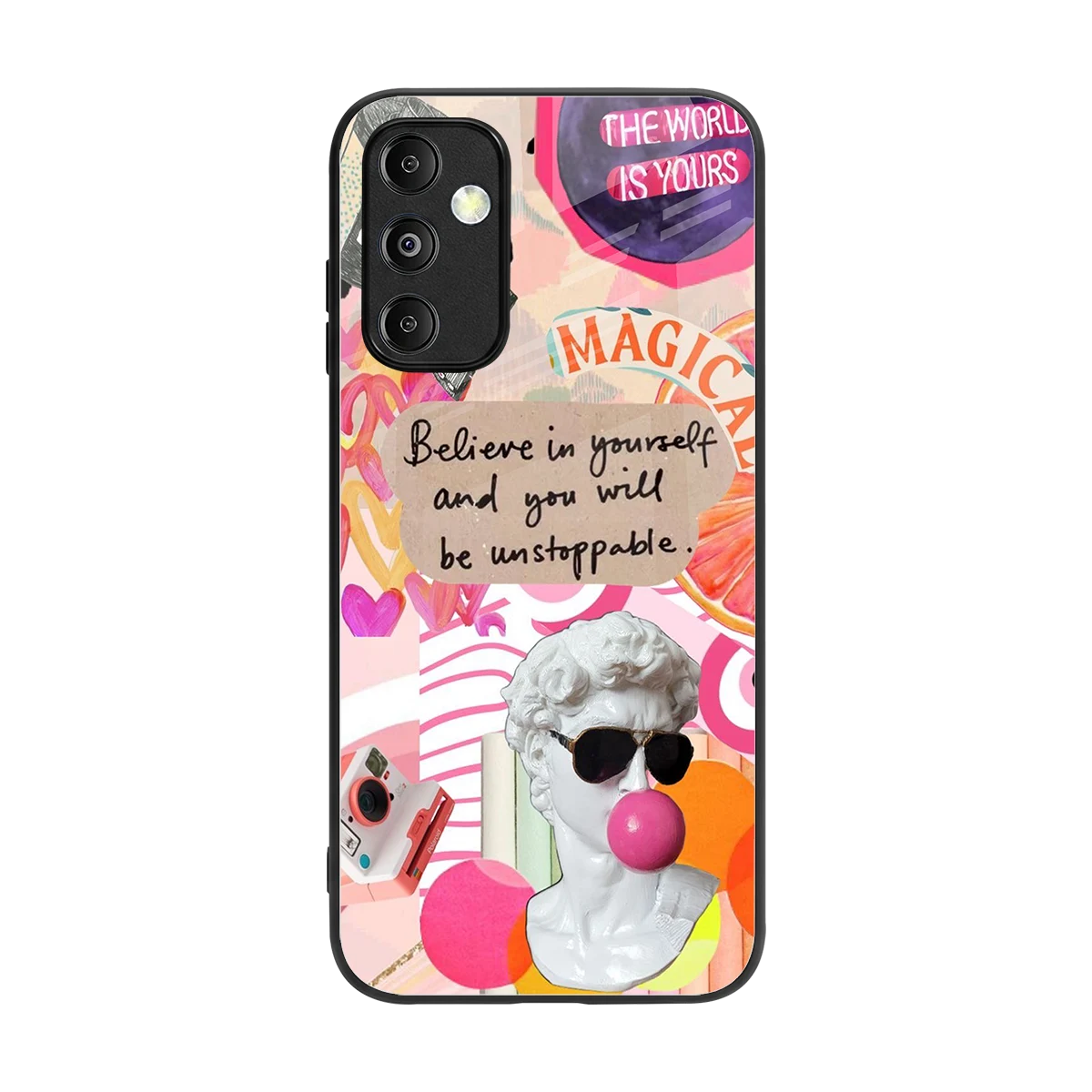 Unstoppable back phone cover | glass case for samsung galaxy m14 5g