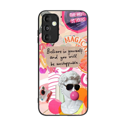 Unstoppable back phone cover | glass case for samsung galaxy m14 5g