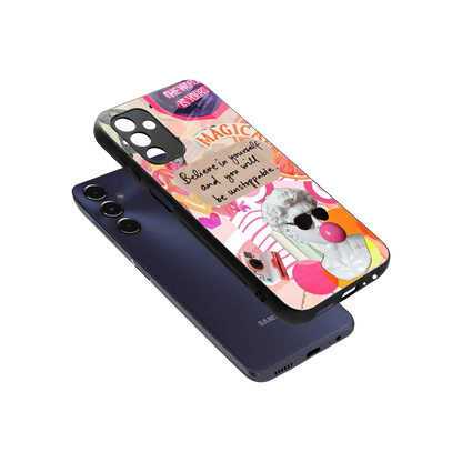 Unstoppable sleek samsung galaxy m14 5g cover with tempered glass back and TPU edges