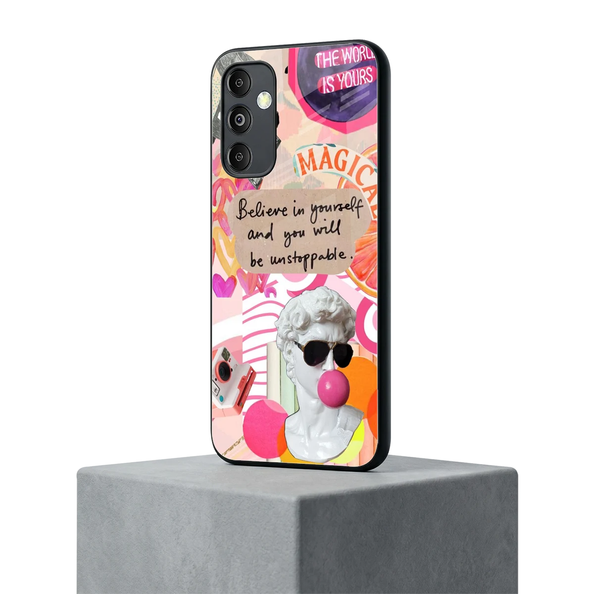 Unstoppable samsung galaxy m14 5g mobile cover | shockproof glass phone case