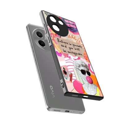 Unstoppable sleek vivo v30e cover with tempered glass back and TPU edges