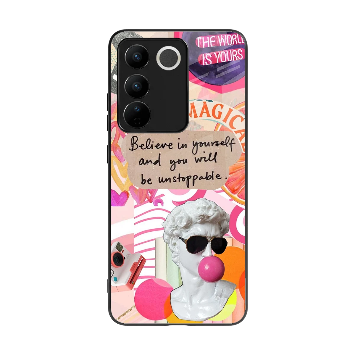 Unstoppable back phone cover | glass case for vivo v27 5g