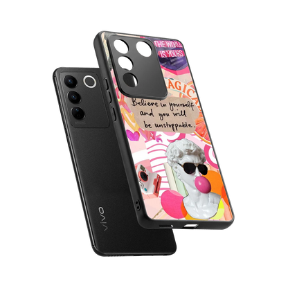 Unstoppable sleek vivo v27 5g cover with tempered glass back and TPU edges