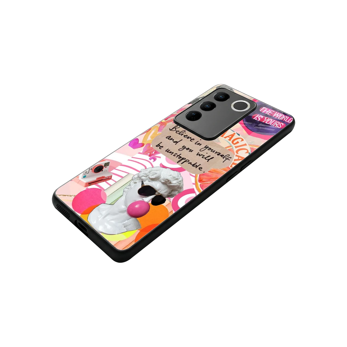 Unstoppable stylish phone case for vivo v27 5g | glossy glass and slim fit