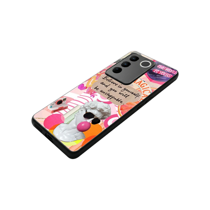 Unstoppable stylish phone case for vivo v27 5g | glossy glass and slim fit