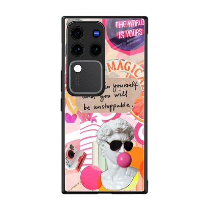 Unstoppable back phone cover | glass case forvivo v30 pro
