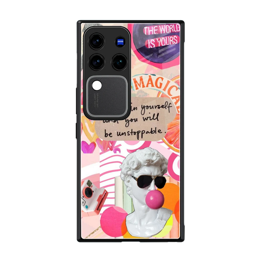 Unstoppable back phone cover | glass case forvivo v30 pro