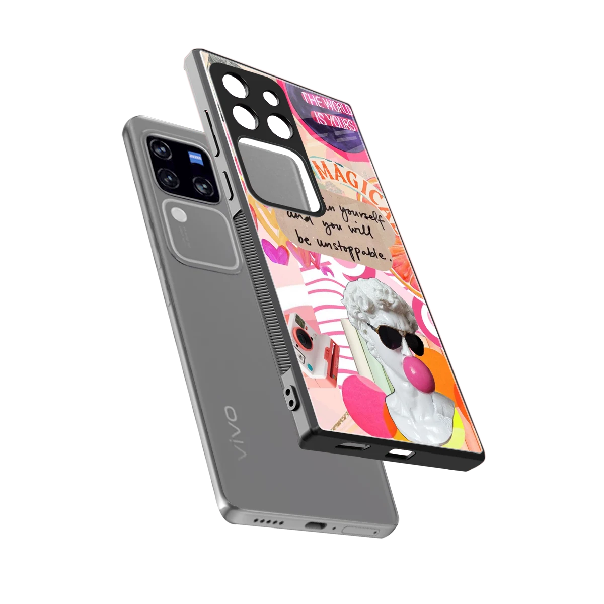 Unstoppable sleekvivo v30 pro cover with tempered glass back and TPU edges