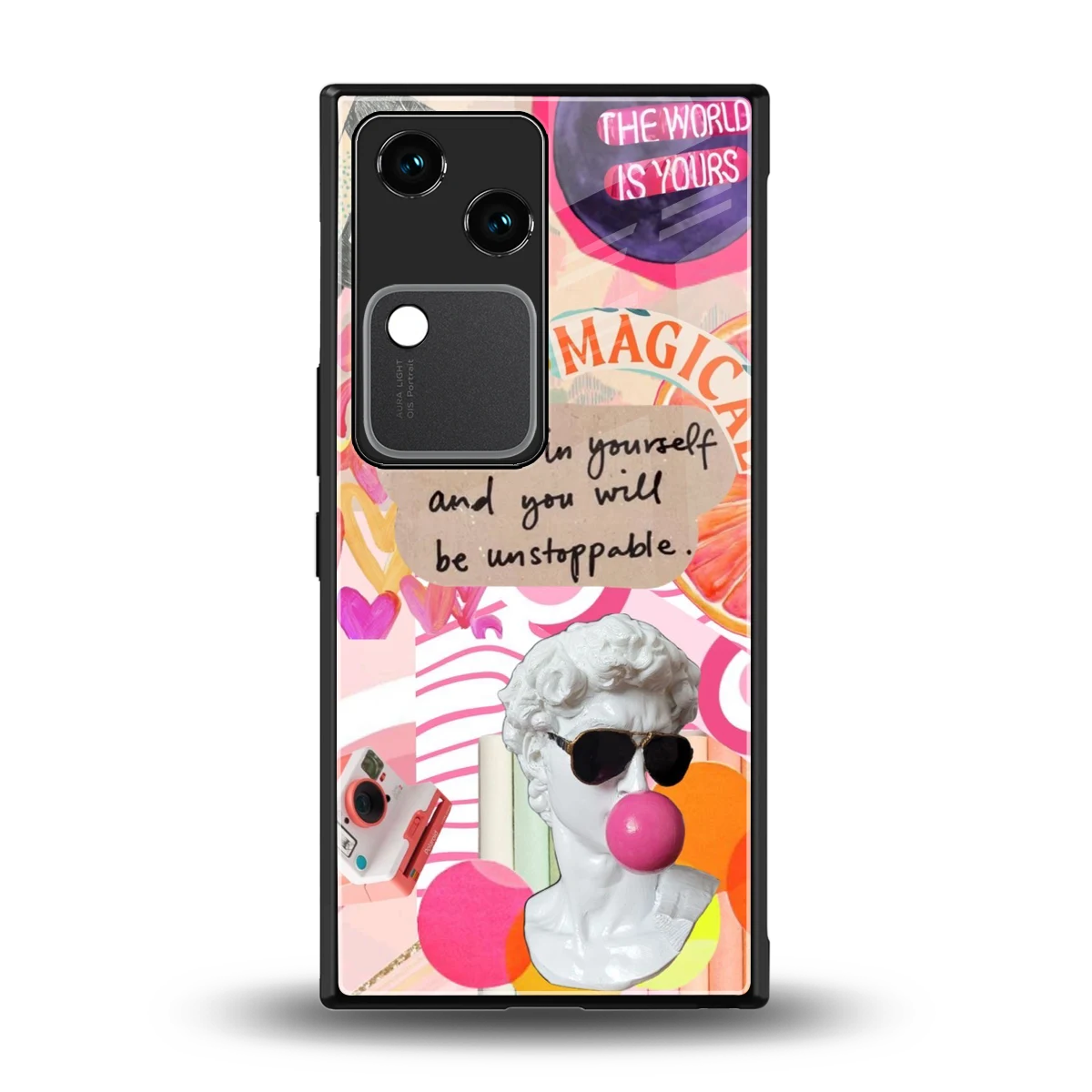 Unstoppable back phone cover | glass case for vivo v30