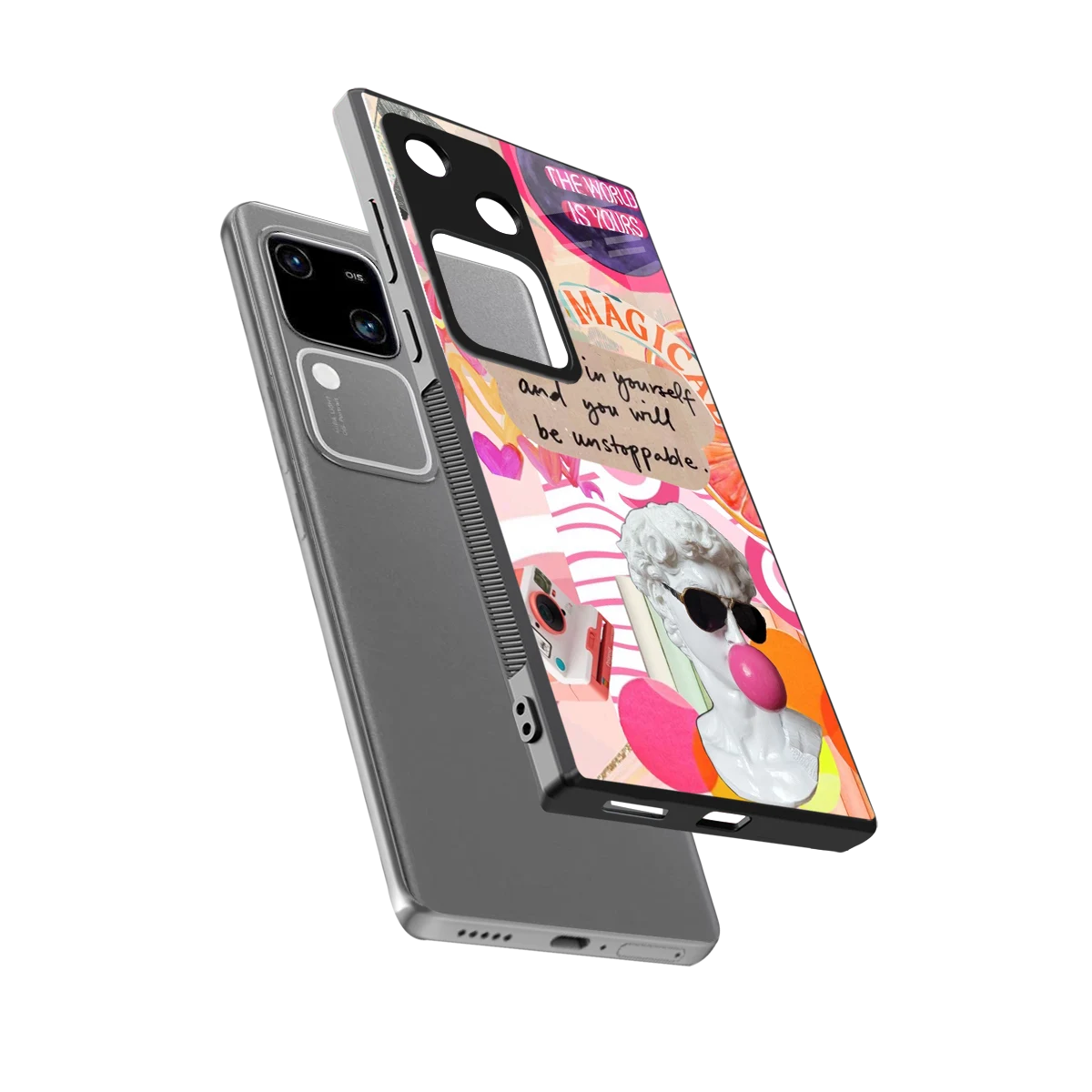Unstoppable sleek vivo v30 cover with tempered glass back and TPU edges