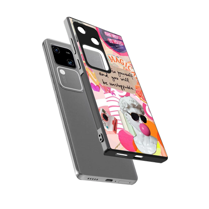 Unstoppable sleek vivo v30 cover with tempered glass back and TPU edges