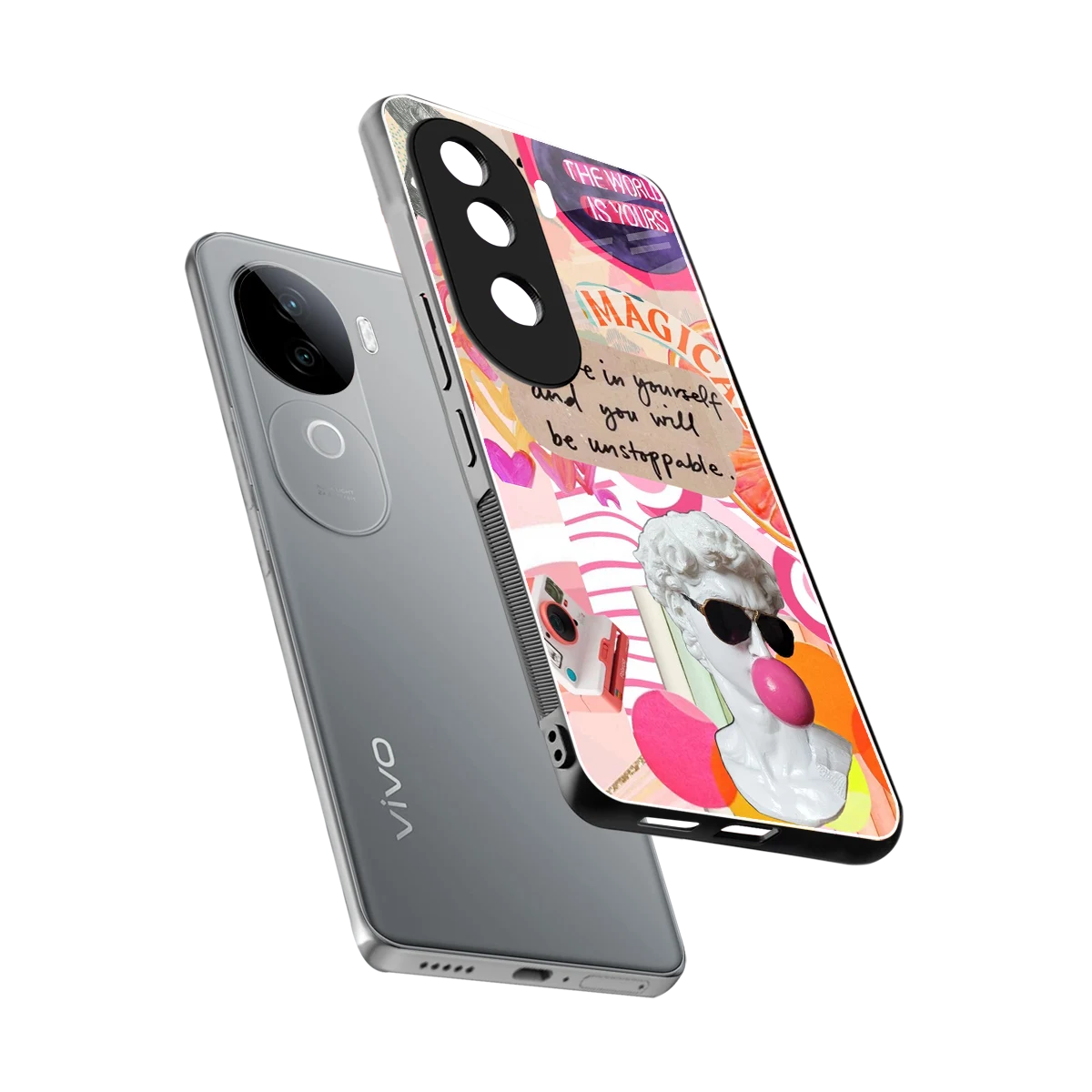 Unstoppable sleek vivo v40e cover with tempered glass back and TPU edges