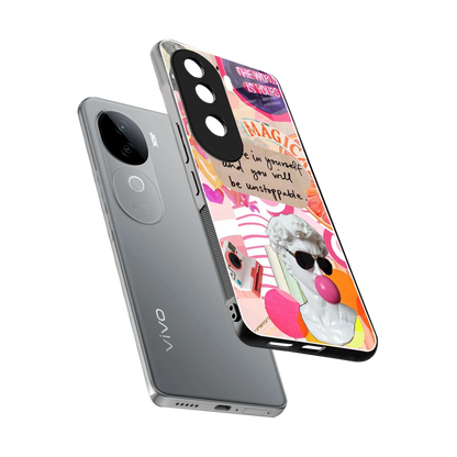 Unstoppable sleek vivo v40e cover with tempered glass back and TPU edges