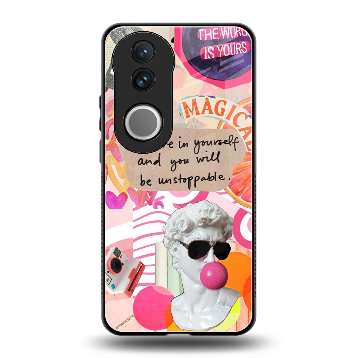 Unstoppable back phone cover | glass case for vivo v50
