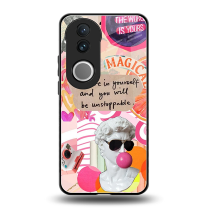 Unstoppable back phone cover | glass case for vivo v50