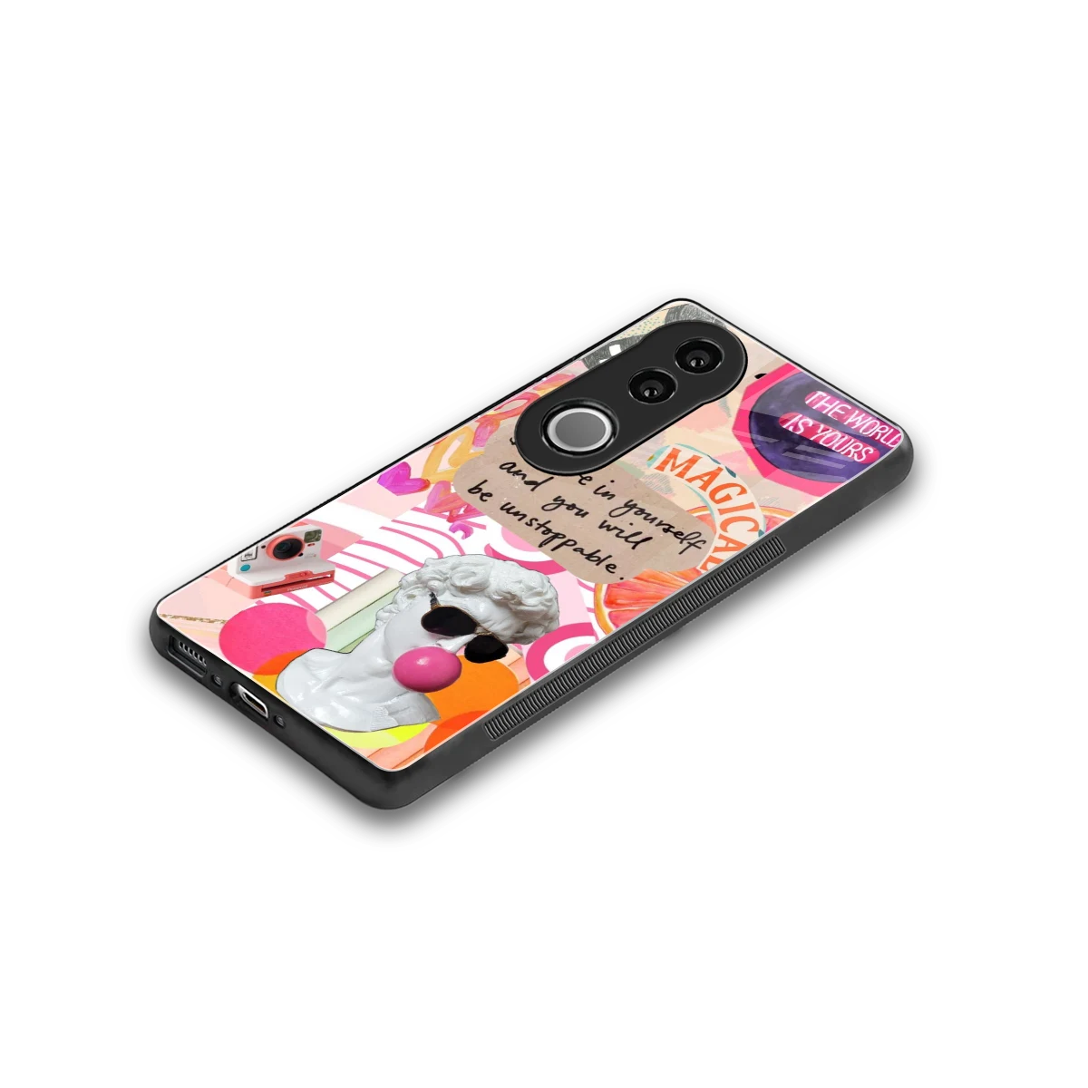 Unstoppable stylish phone case for vivo v50 | glossy glass and slim fit