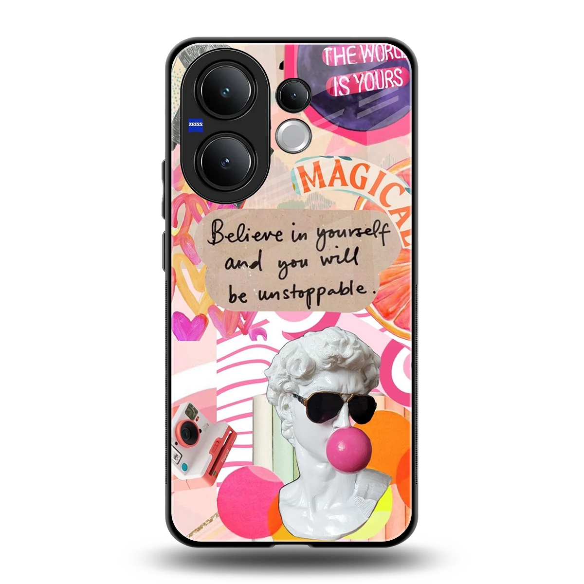 Unstoppable back phone cover | glass case for vivo v60