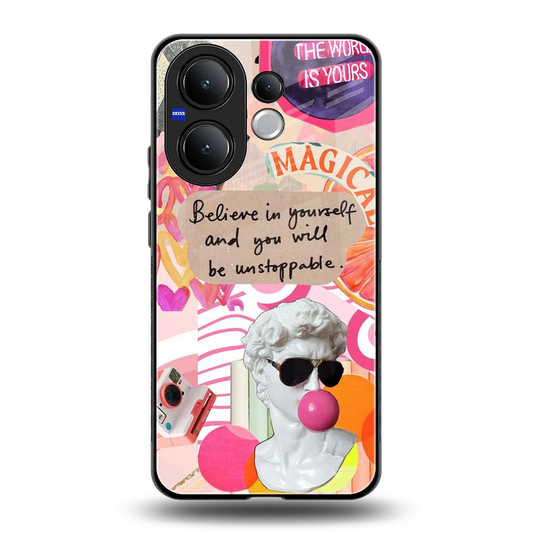 Unstoppable back phone cover | glass case for vivo v60