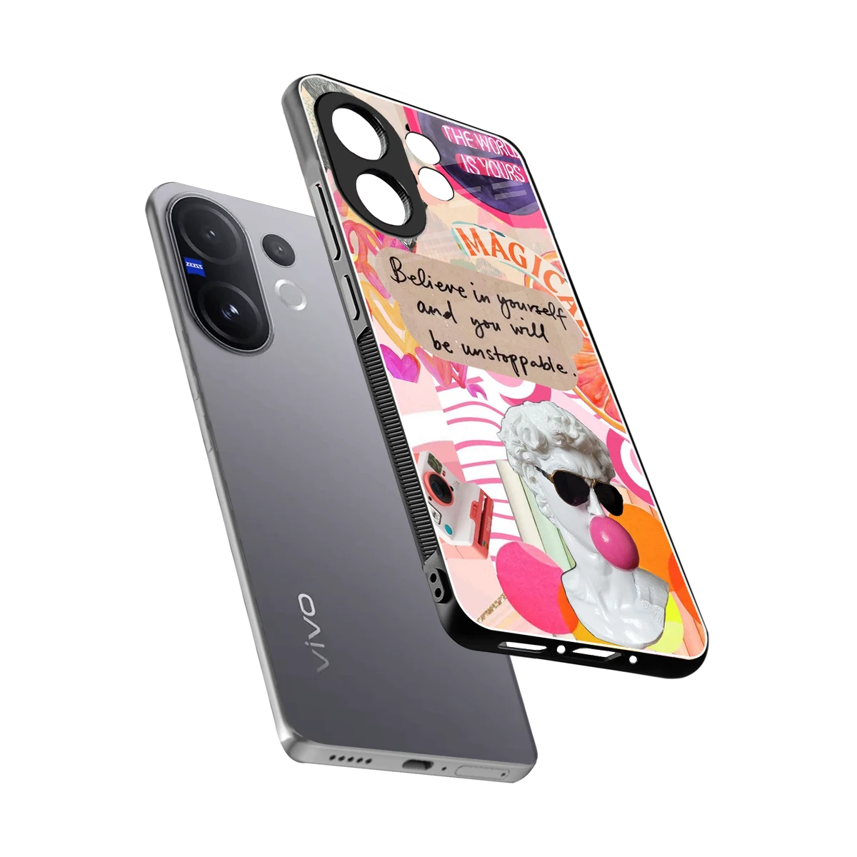 Unstoppable sleek vivo v60 cover with tempered glass back and TPU edges