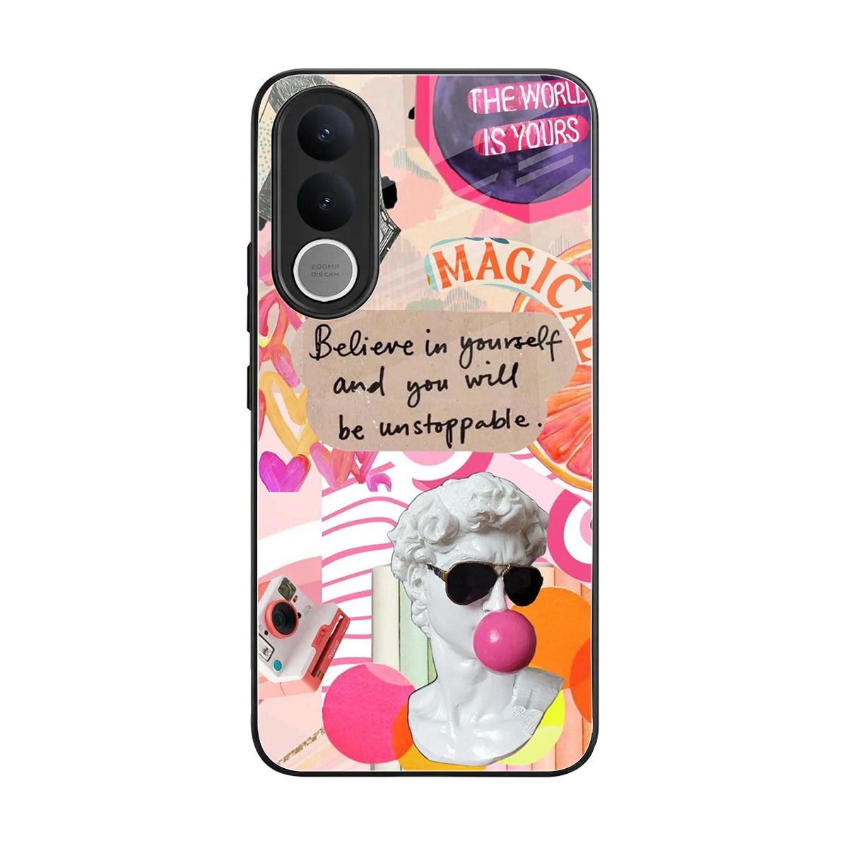Unstoppable back phone cover | glass case for vivo v70 fe