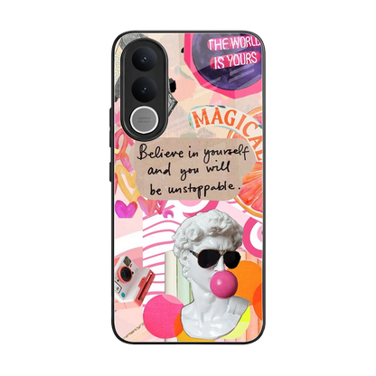 Unstoppable back phone cover | glass case for vivo v70 fe