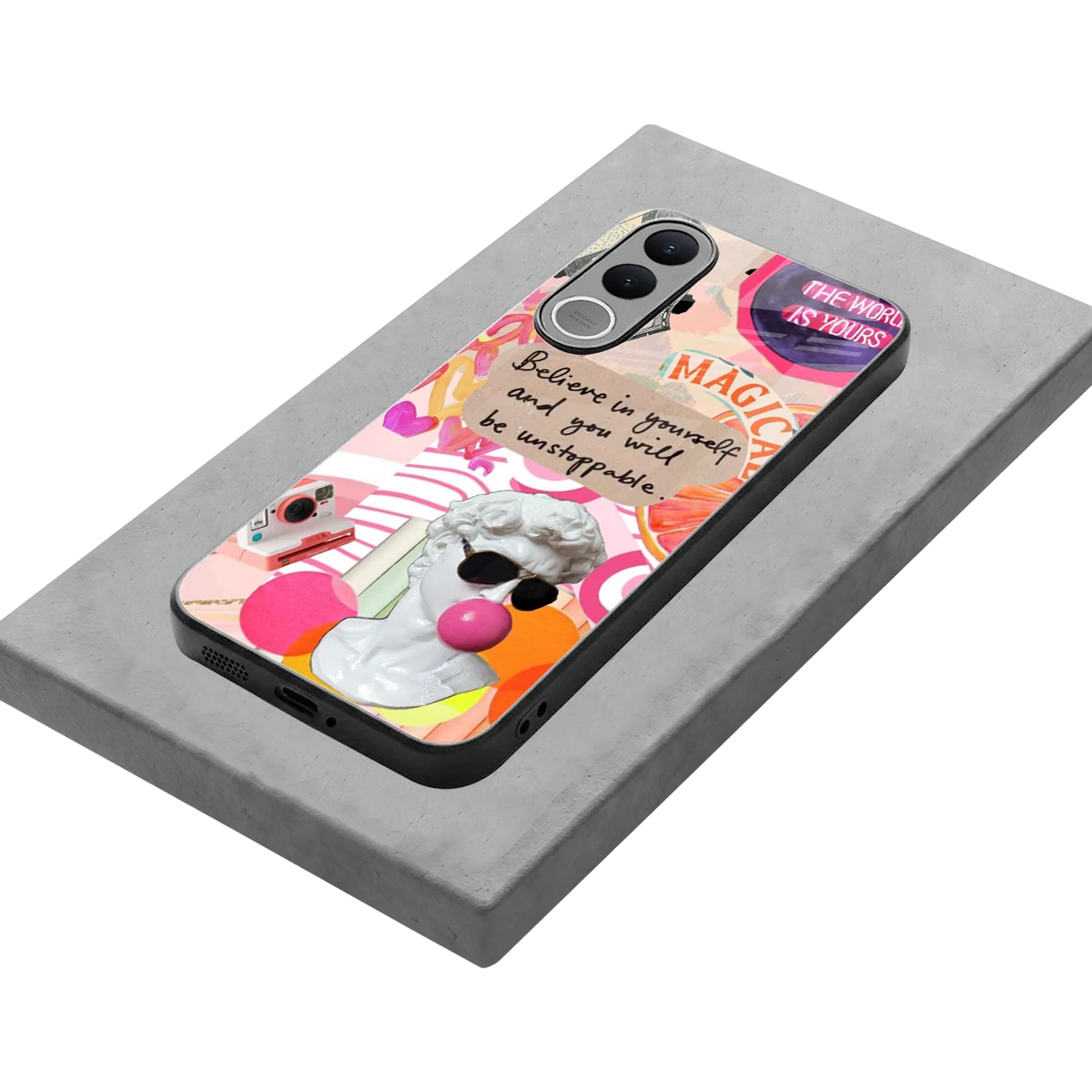 Unstoppable stylish phone case for vivo v70 fe | glossy glass and slim fit
