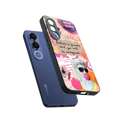 Unstoppable sleek vivo v70 fe cover with tempered glass back and TPU edges