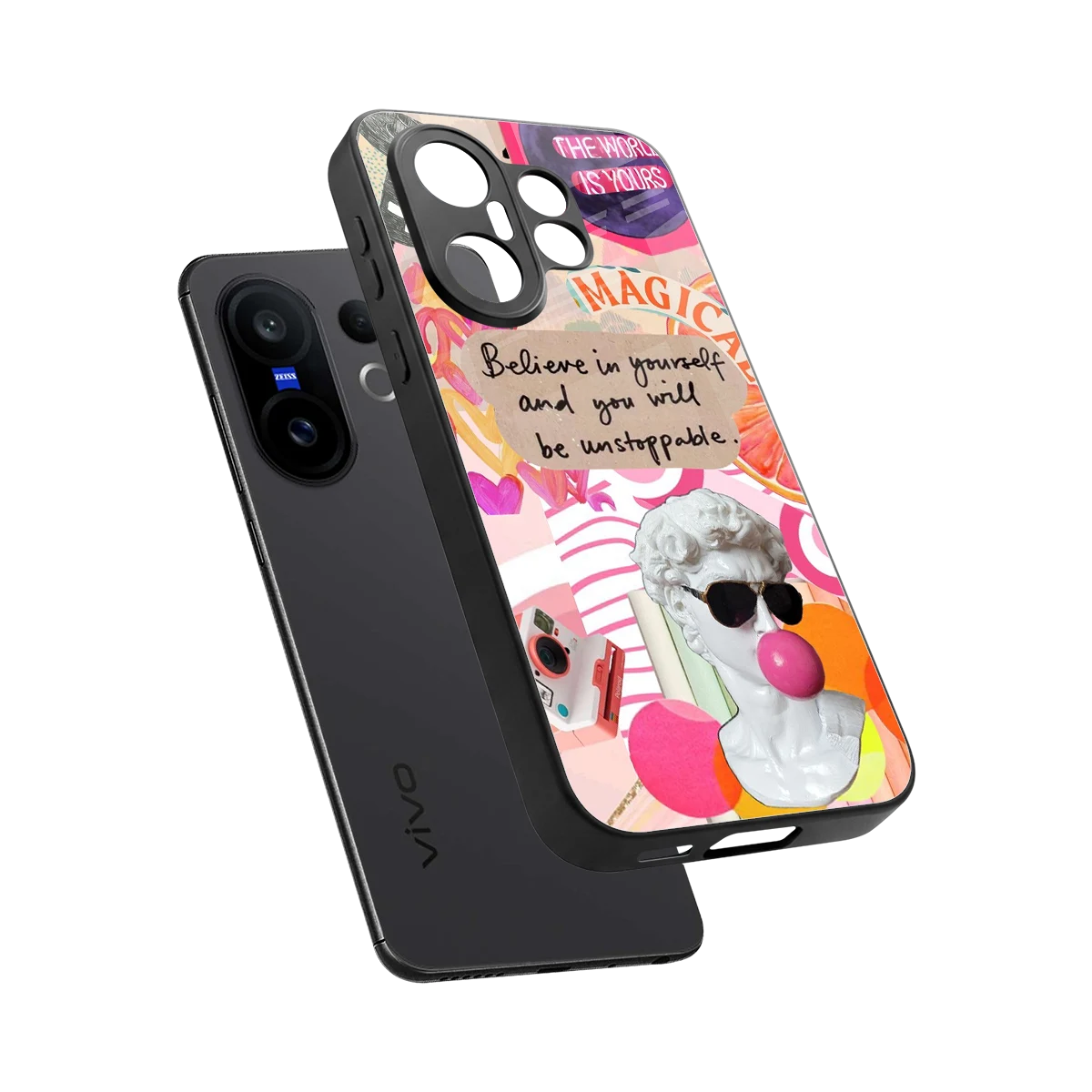 Unstoppable sleek vivo x200 fe cover with tempered glass back and TPU edges