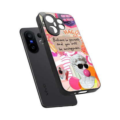 Unstoppable sleek vivo x200 fe cover with tempered glass back and TPU edges