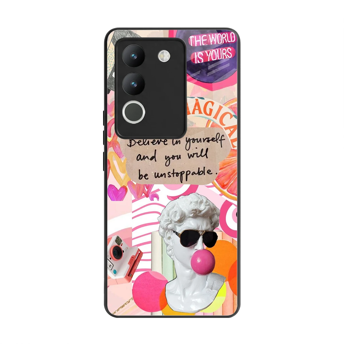 Unstoppable back phone cover | glass case for vivo y200 5g