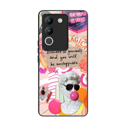 Unstoppable back phone cover | glass case for vivo y200 5g