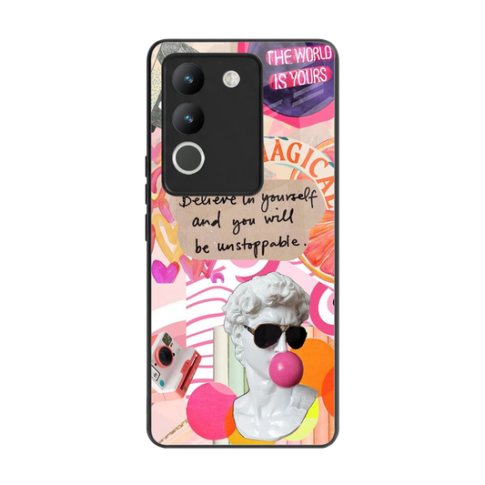 Unstoppable back phone cover | glass case for vivo y200 5g
