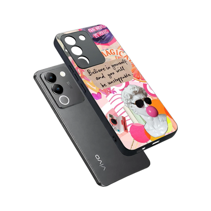 Unstoppable sleek vivo y200 5g cover with tempered glass back and TPU edges