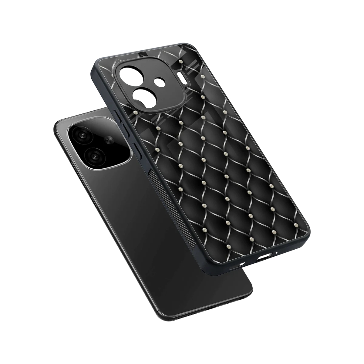 Urban Grid sleek iqoo neo 10r 5g cover with tempered glass back and TPU edges