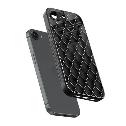 Urban Grid sleek iphone 16e cover with tempered glass back and TPU edges
