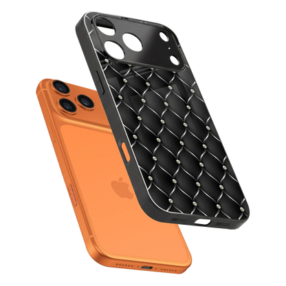 Urban Grid sleek iphone 17 pro cover with tempered glass back and TPU edges