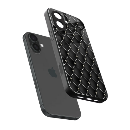 Urban Grid sleek iphone 17 cover with tempered glass back and TPU edges