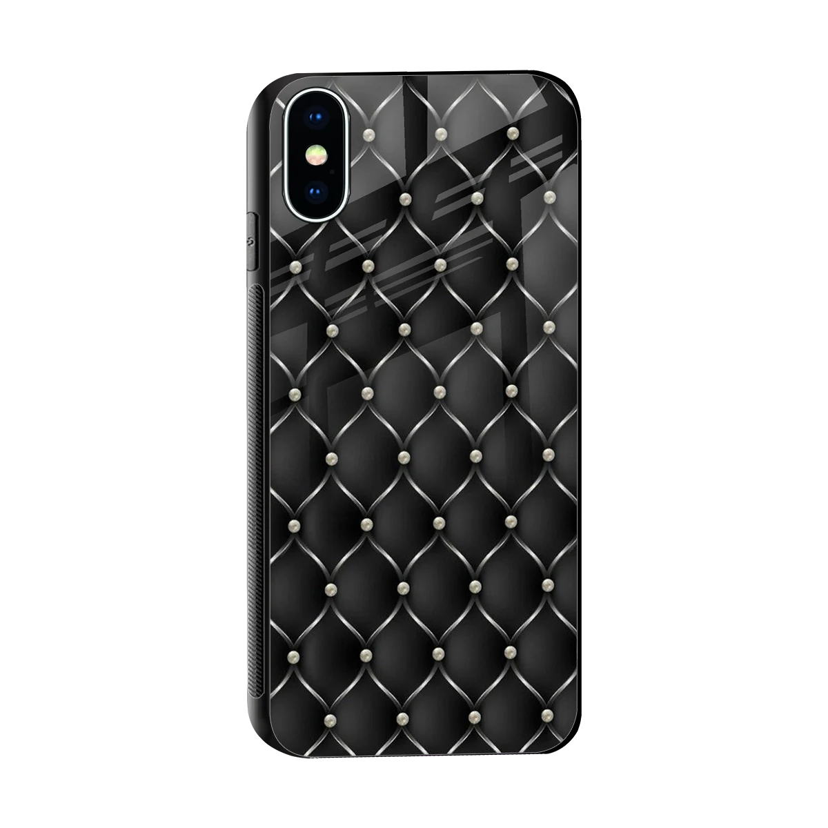 Urban Grid sleek iphone xs cover with tempered glass back and TPU edges