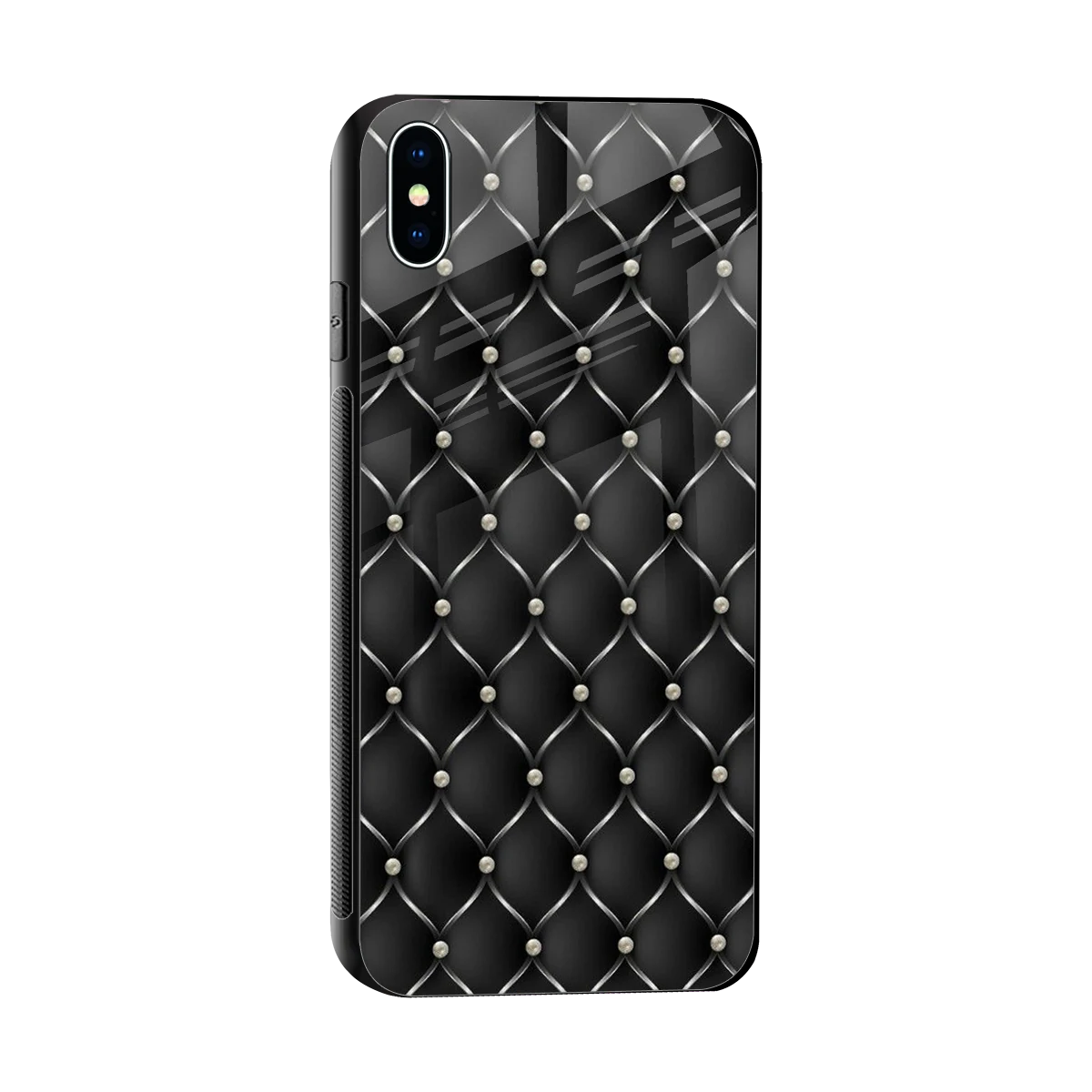 Urban Grid sleek iphone xs max cover with tempered glass back and TPU edges