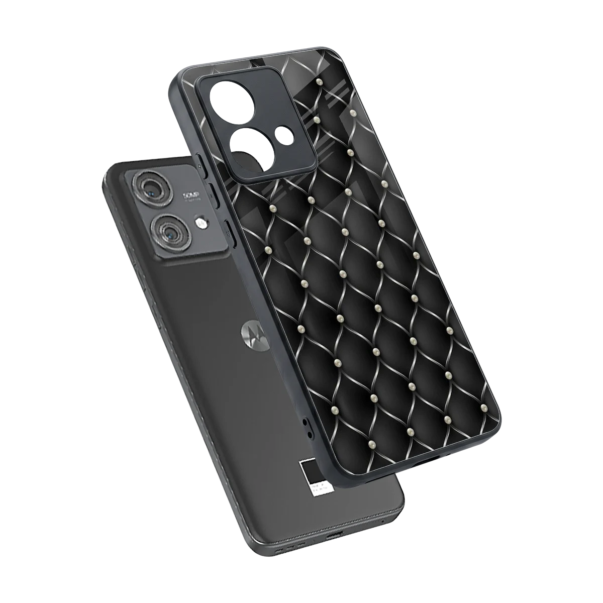 Urban Grid sleek motorola edge 40 neo 5g cover with tempered glass back and TPU edges