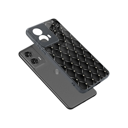 Urban Grid sleek motorola edge 50 fusion cover with tempered glass back and TPU edges
