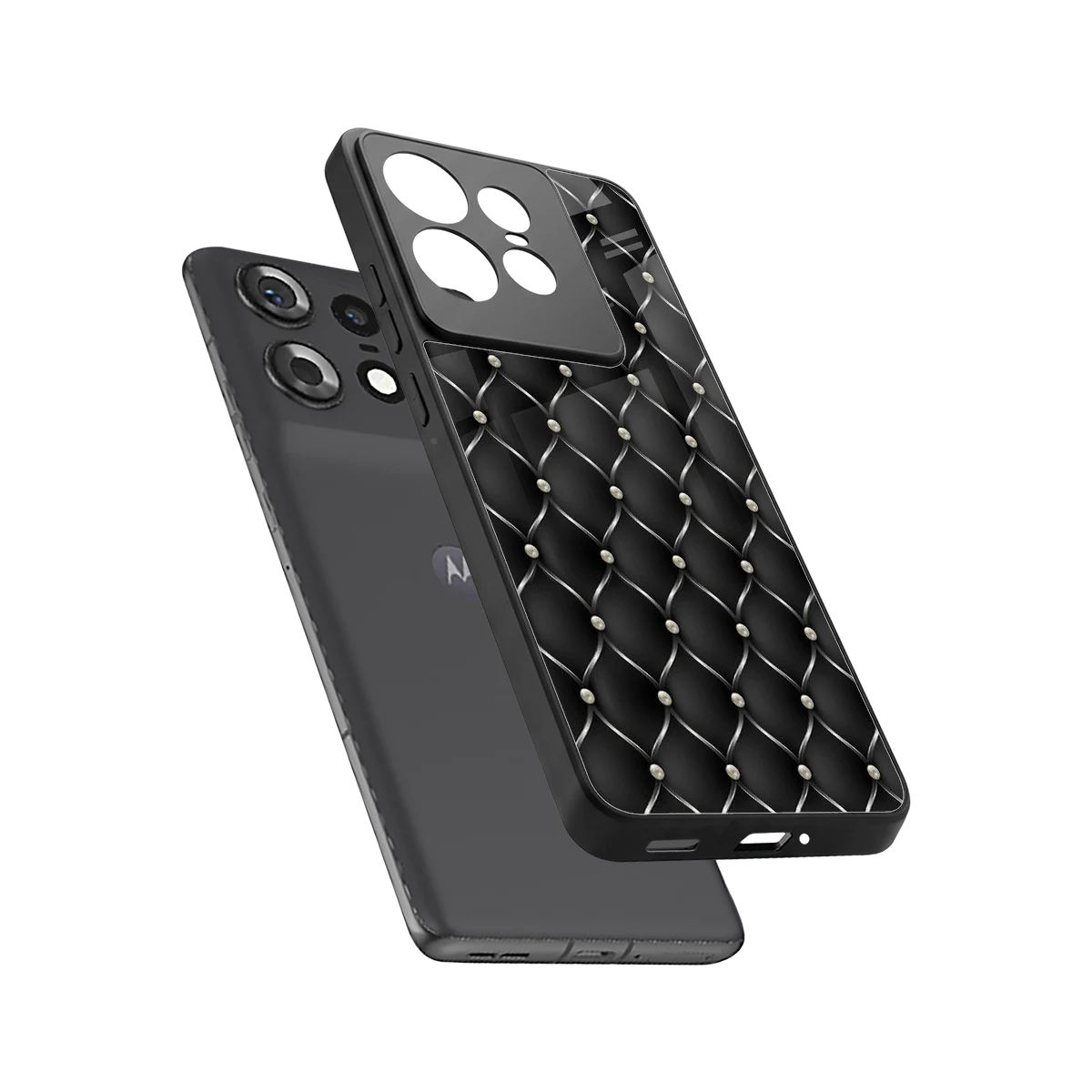 Urban Grid sleek motorola edge 50 pro cover with tempered glass back and TPU edges